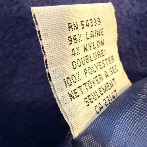 Talbots Royal Blue wool blend pea coat gold button up V neck lined pockets SZ 18 - Picture 7 of 13